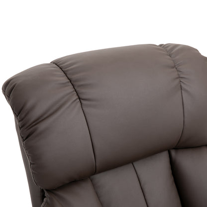 Harvey 360° Swivel Massage Recliner Chair with Ottoman - Brown