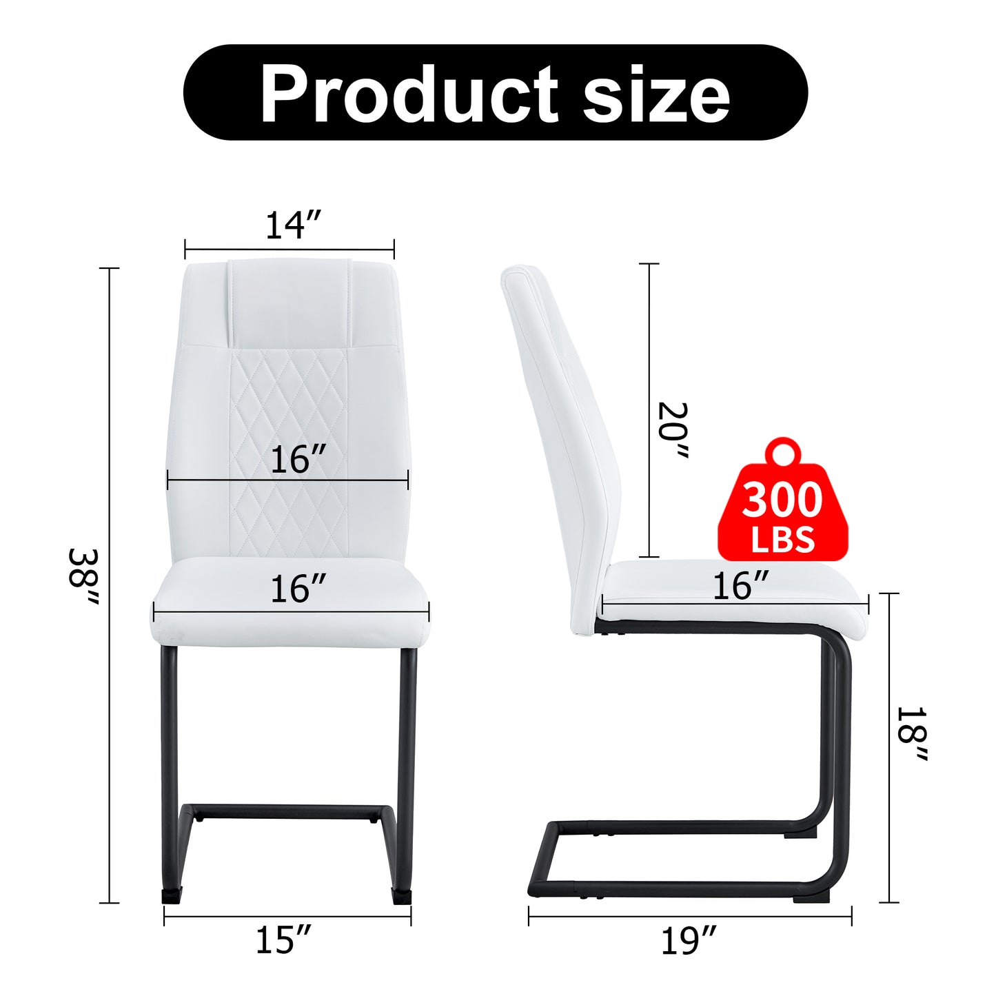 Skye Dining Chair Black Metal Leg (Set of 4) - White