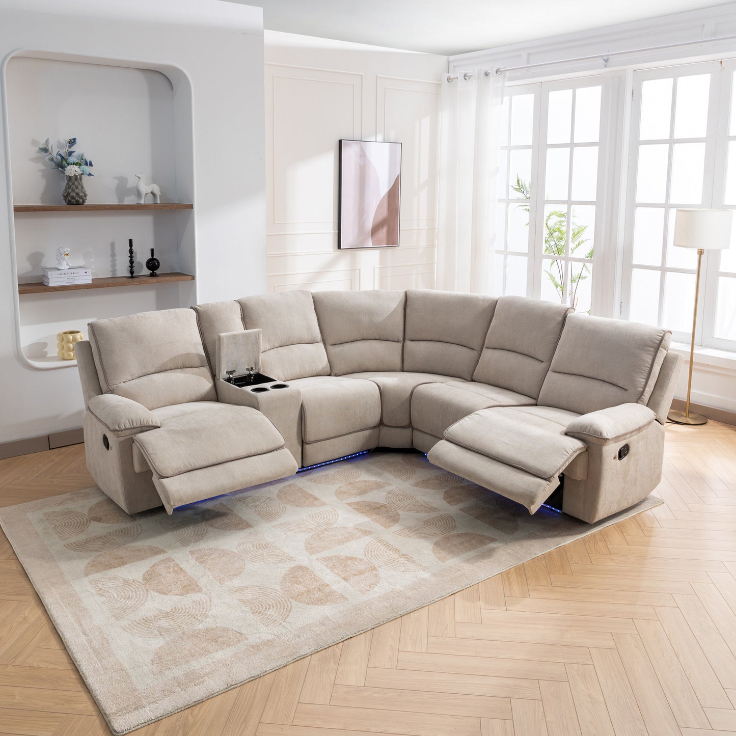 Omar Manual Reclining Set - Cream