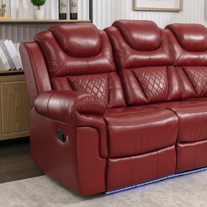 Milo 3 Pieces Recliner Sofa Sets - Red