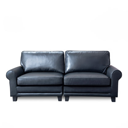 Santana Fabric Rolled Arm Loveseat - Black