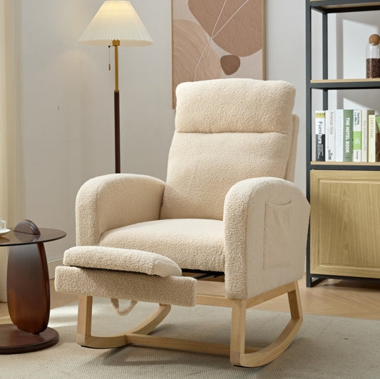 Parker Modern Accent Rocking Chair - Beige