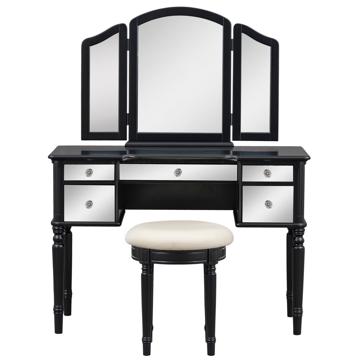 Hannah Makeup Vanity Set for Bedroom - Black