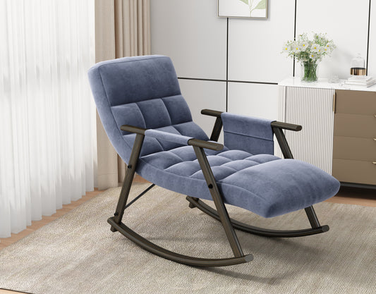 Dawson Casual folding rocking chair upholstere - Blue