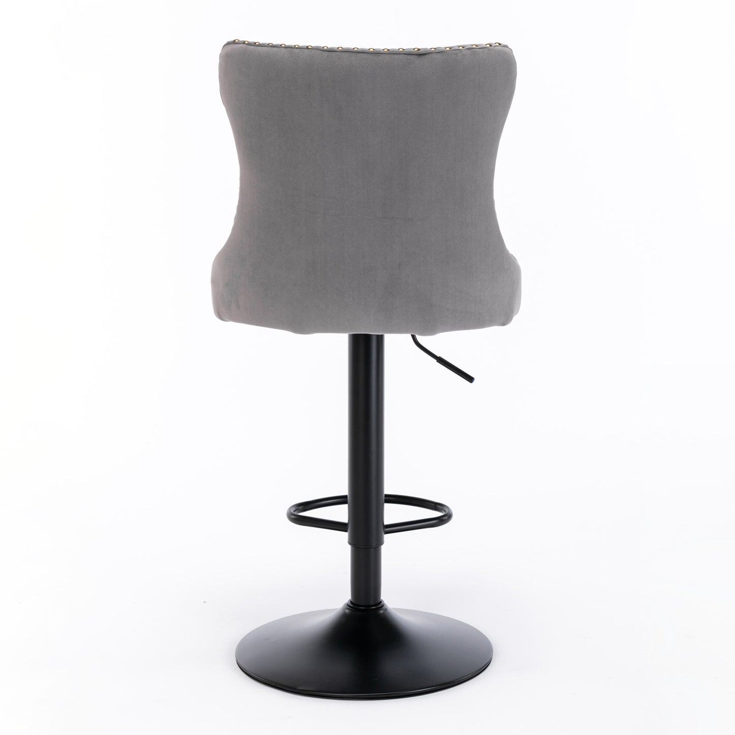 Rise 180 Velvet Barstools Adjusatble Seat Height - Gray Set of 2