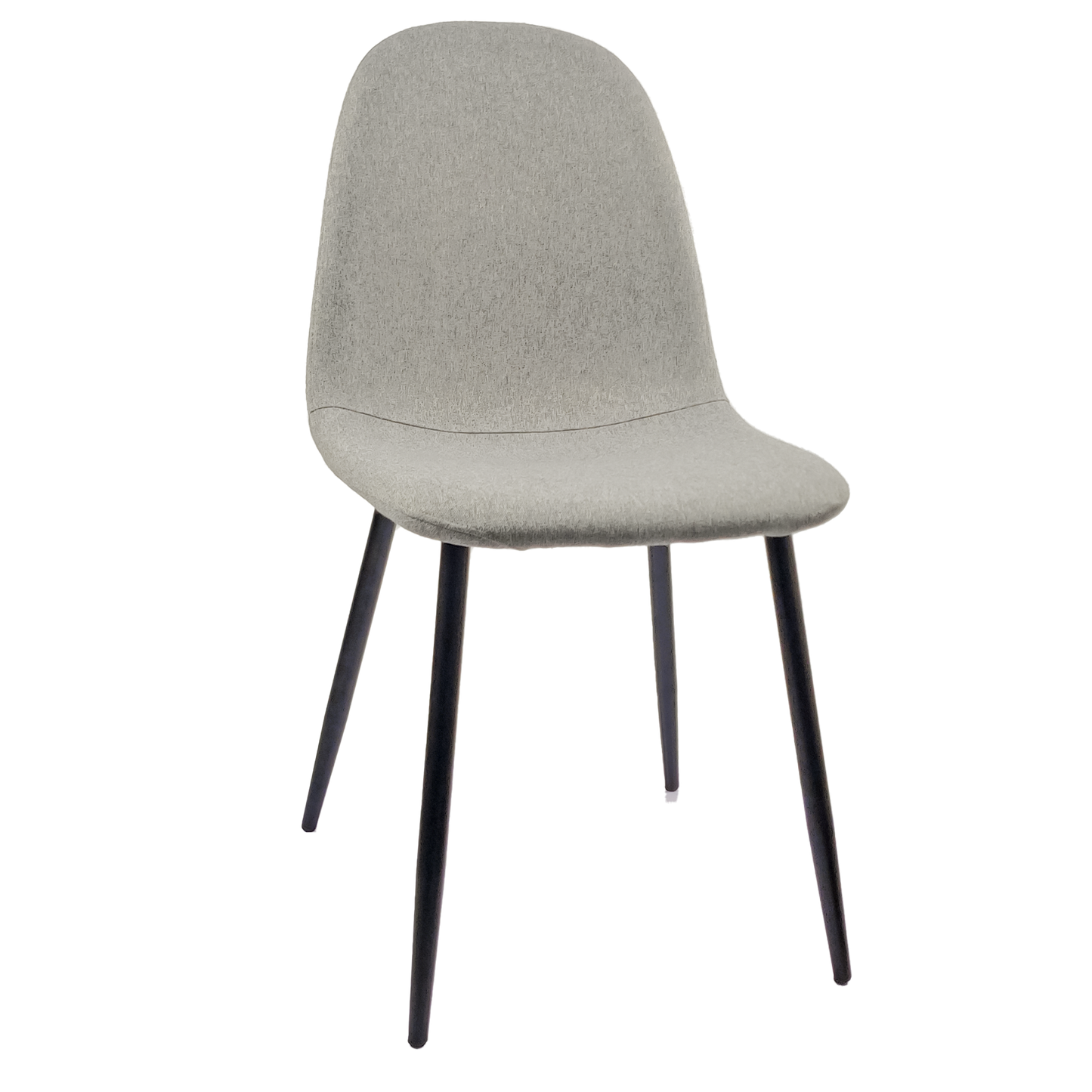 Ona II Fabric Dining Chairs with Black Metal Leg (Set of 2) - Light Gray