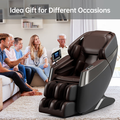 Raya Zero Gravity Full Body Massage Chair with AI Voice Control - Gray+Brown