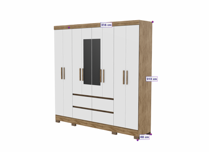 Wardrobe Belem - Natural/White