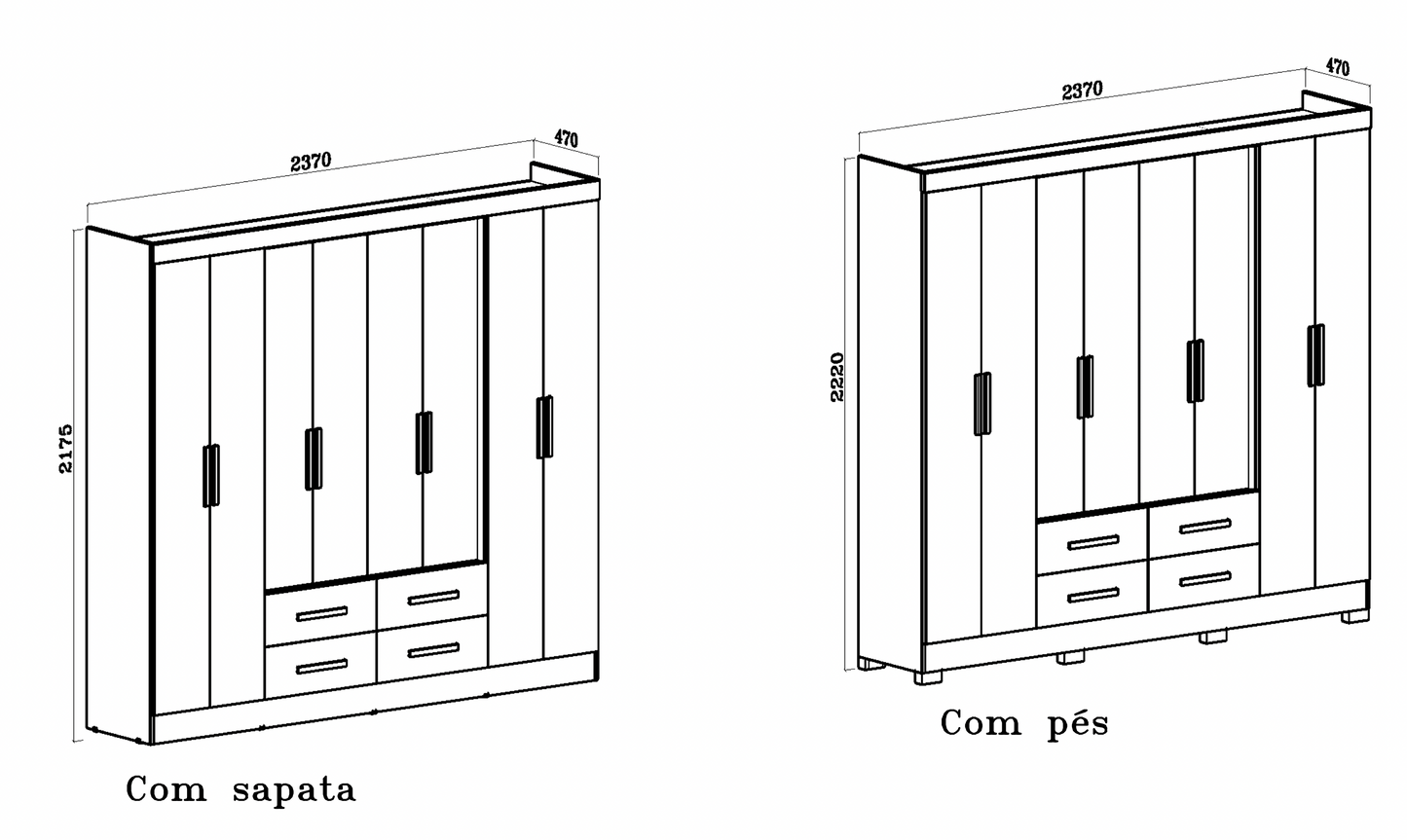 Wardrobe San Lorenzo Plus - Natural/White + Mirror