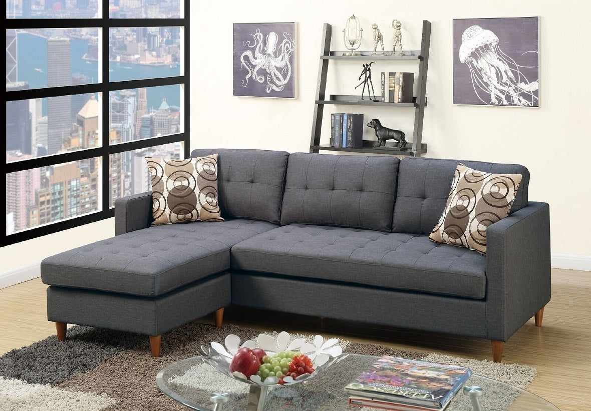 Zara Tufted Back Modular Sectionals Sofa - Blue