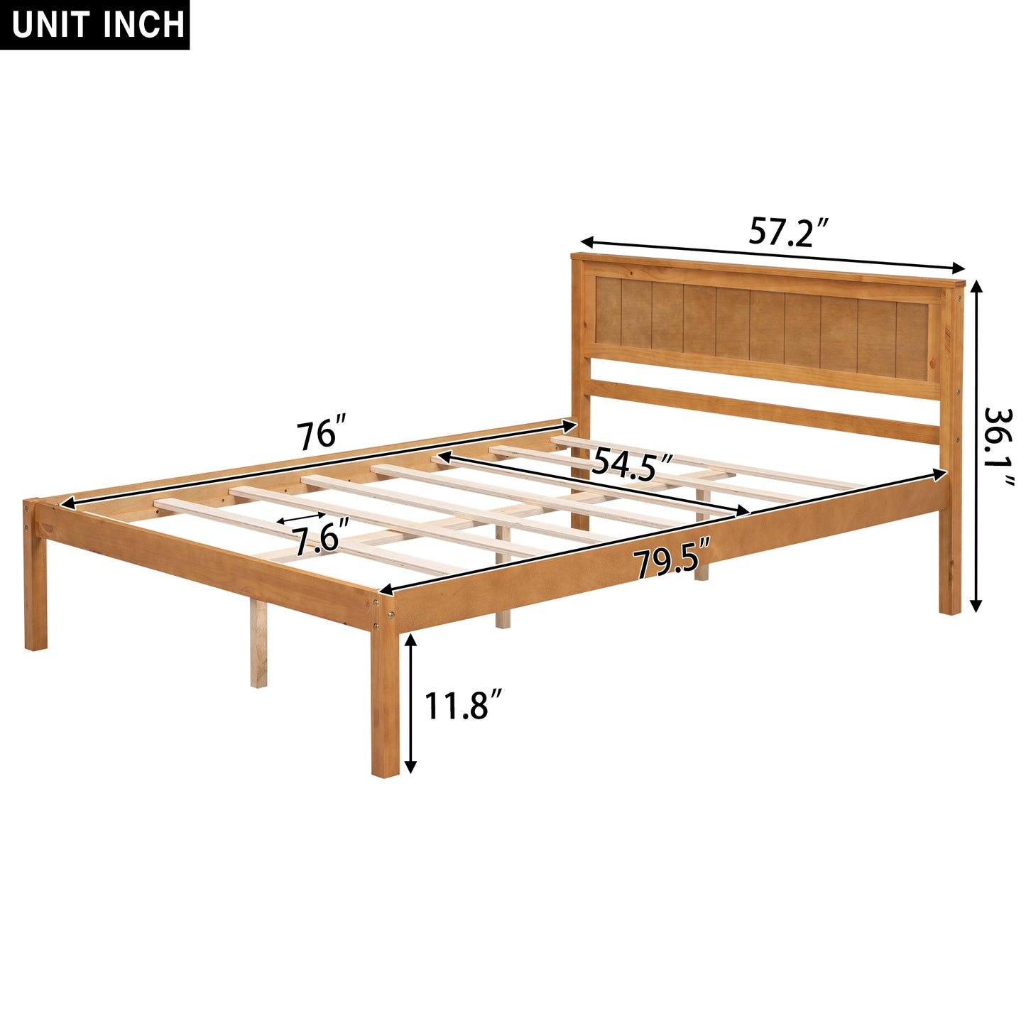 Rhoda Full Size Platform Bed Frame - Oak