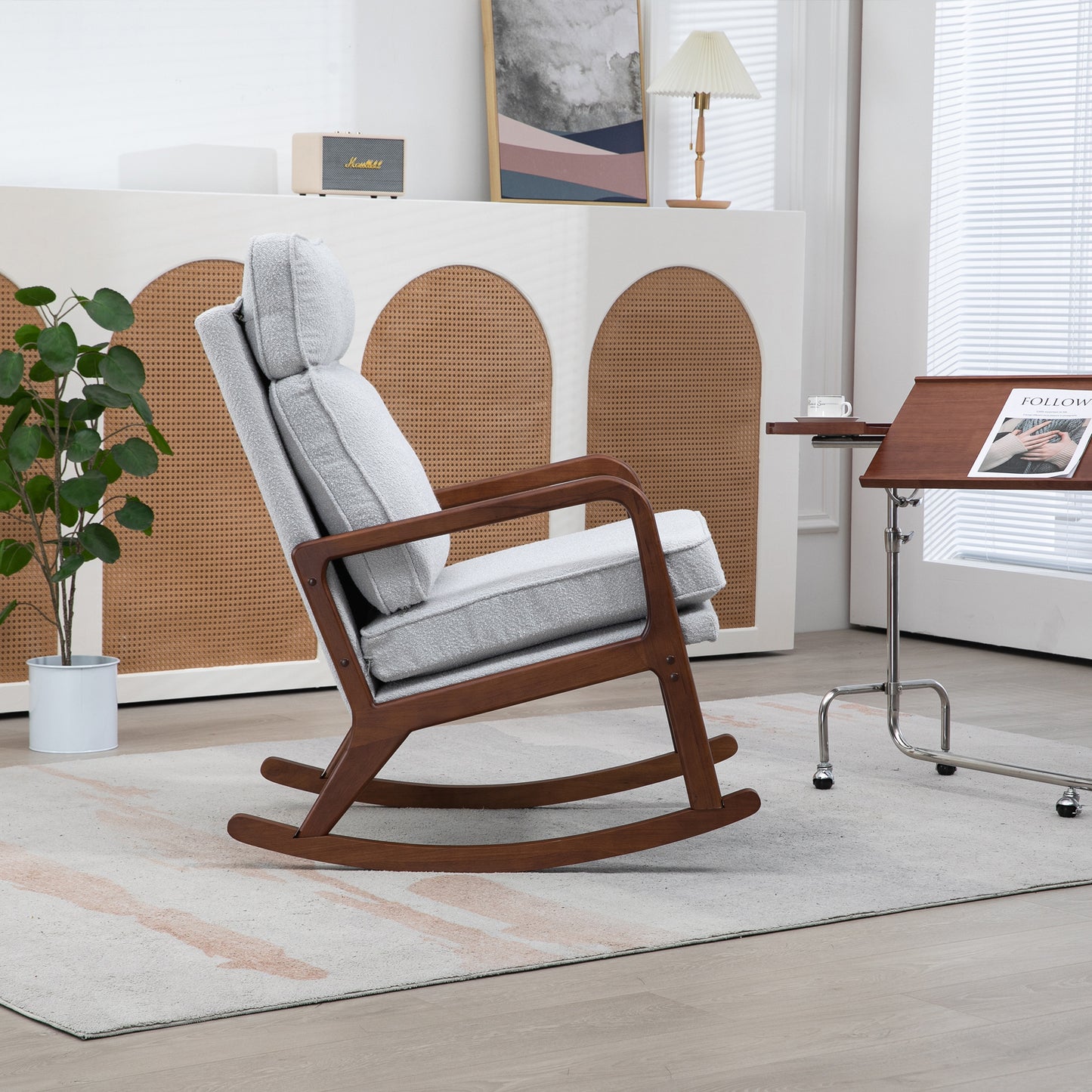 Barton Modern Rocking Chair - Light Gray