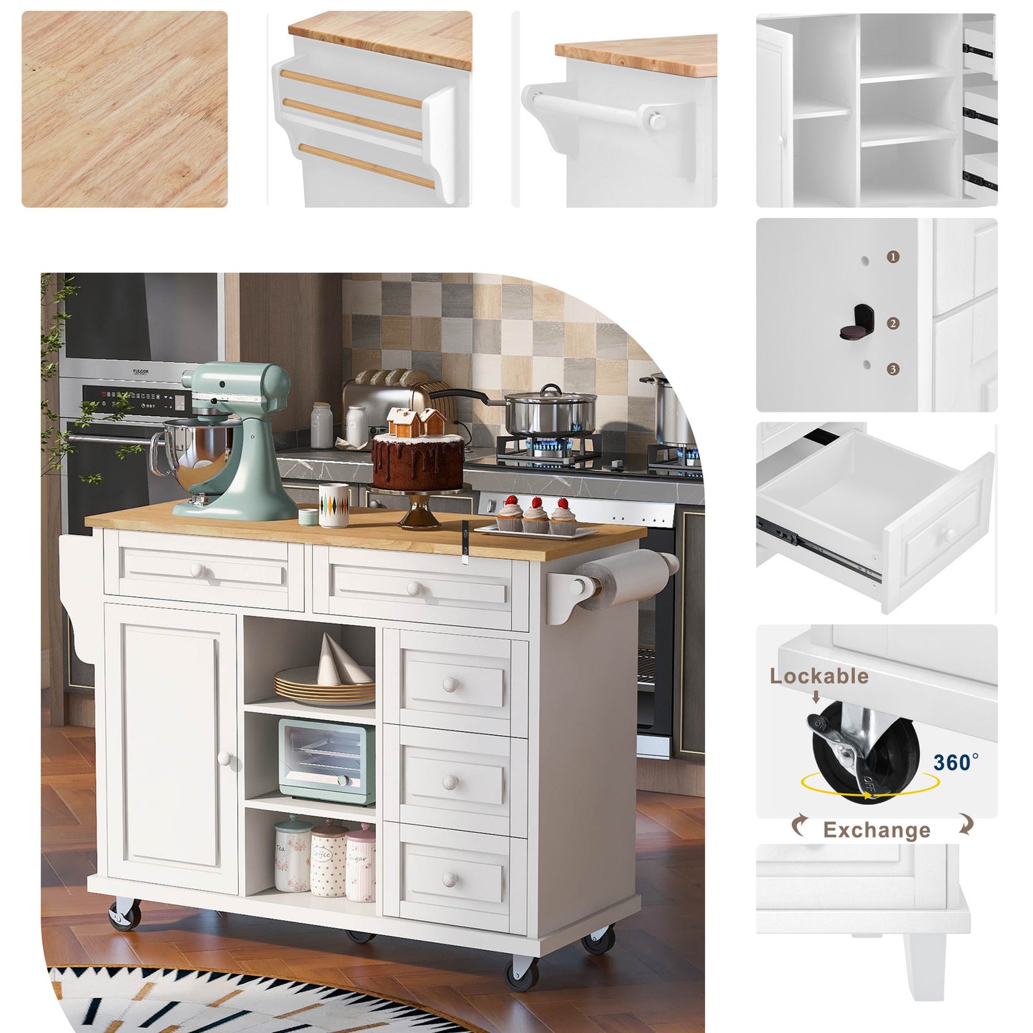 Pantry Mate Kitchen Cart - White