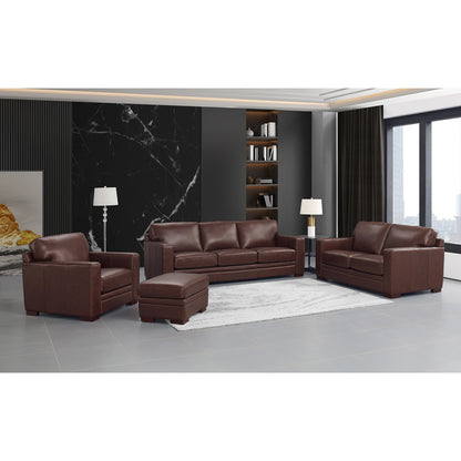 Dillon Leather Loveseat - Raisin