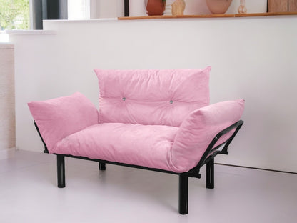 Ada Futon Loveseat - Pink