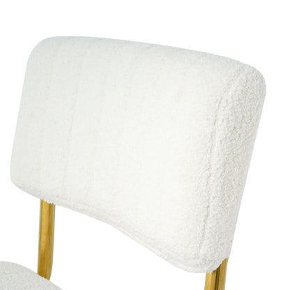 Ezell Dining Chairs with Gold Metal Leg (Set of 4) - White