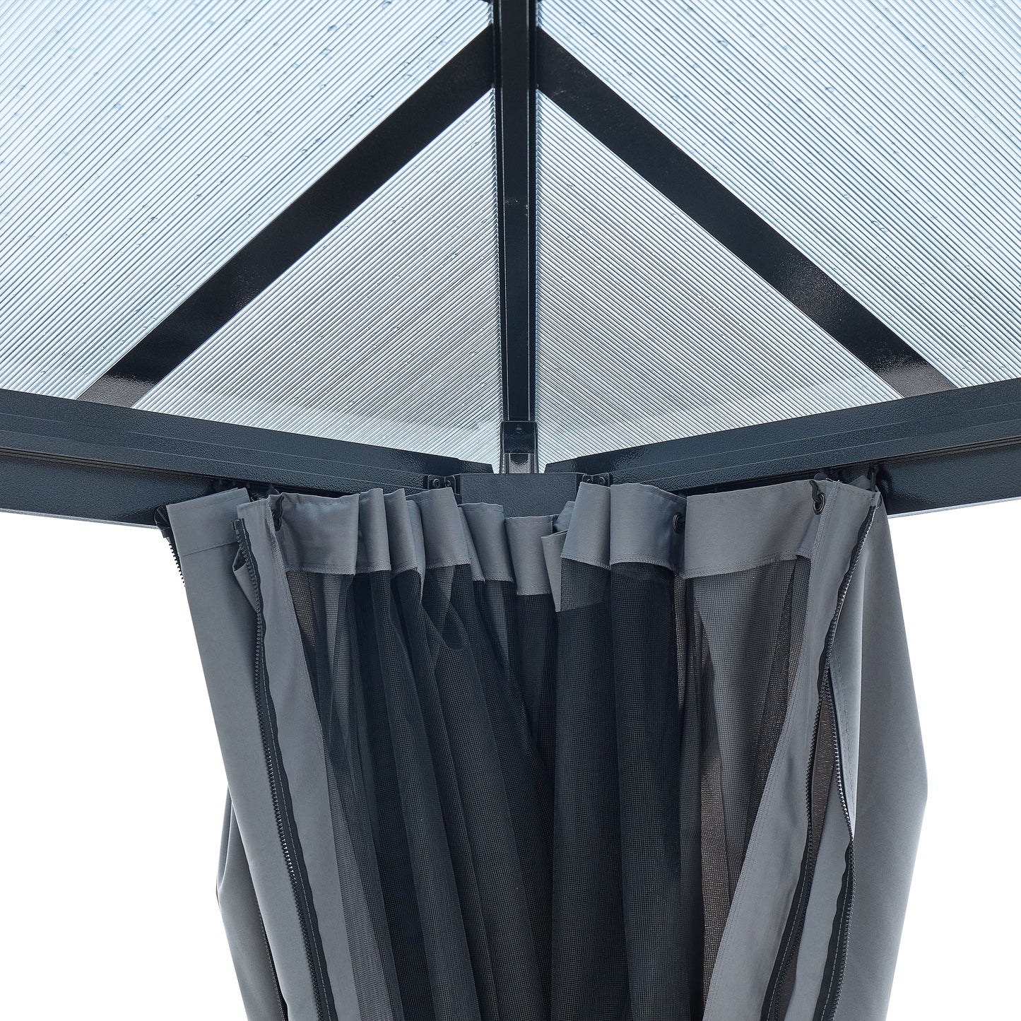 Afix 10 X 13 ft  Permanent Hardtop Gazebo Canopy - Black