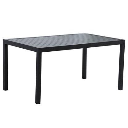 Tobi Outdoor Rectangle Aluminum Dining Table - Black