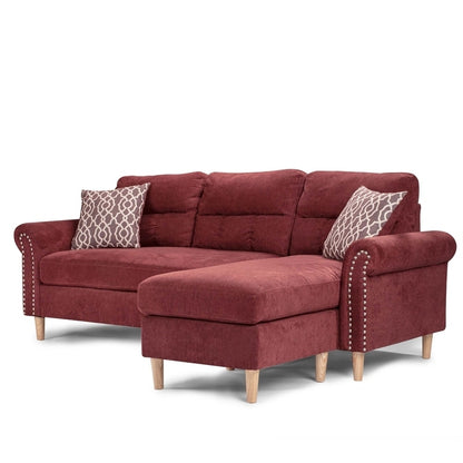 Esme Reversible Sectional Sofa Set  - Red