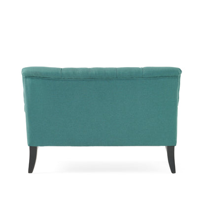 Nicole Velvet Loveseat - Teal