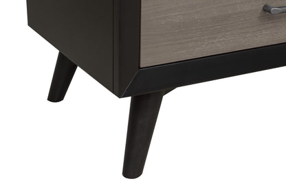 Dio Stylish Two-Tone Nightstand - Black+Gray