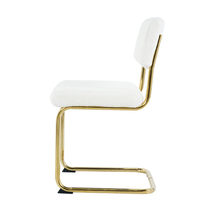 Ezell Dining Chairs with Gold Metal Leg (Set of 4) - White