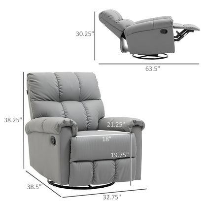 Davila Manual Reclining Chair with Footrest - Gray