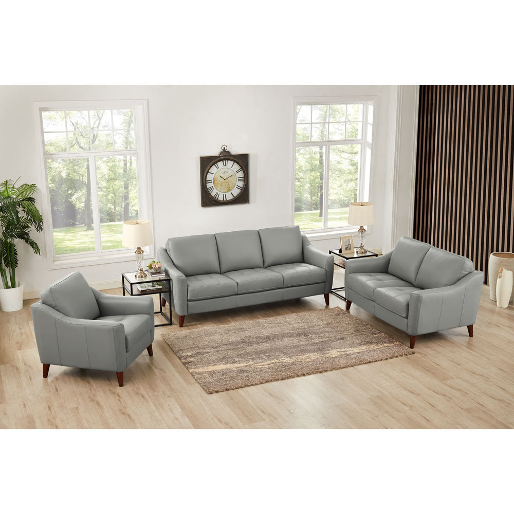 Ersa Leather Loveseat - Gray