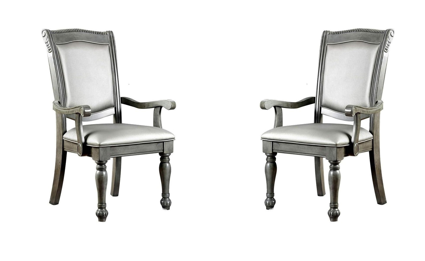 Foster Traditional Dining Arm Chairs (Set of 2)  - Gray