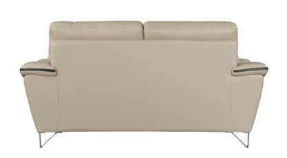 Eden Genuine Leather Loveseat - Beige