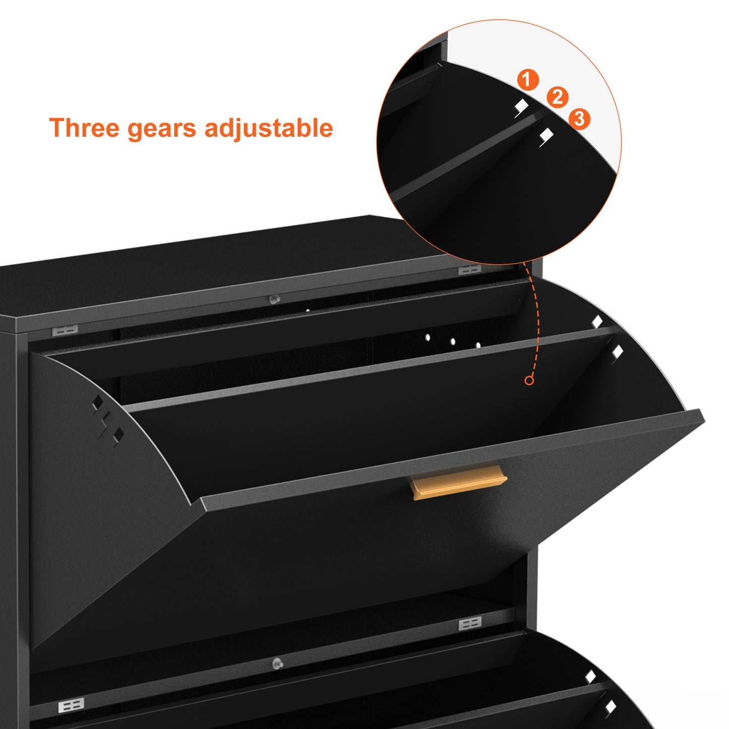 2 Drawer All Steel Large Shoe Cabinet - Black