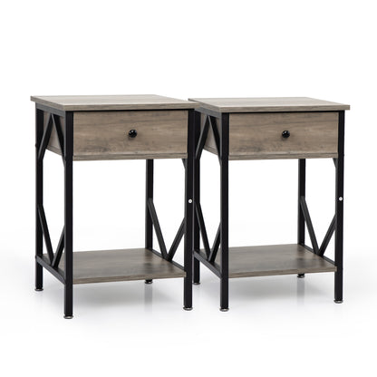 Sonya Nightstand ( Set of 2) - Gray