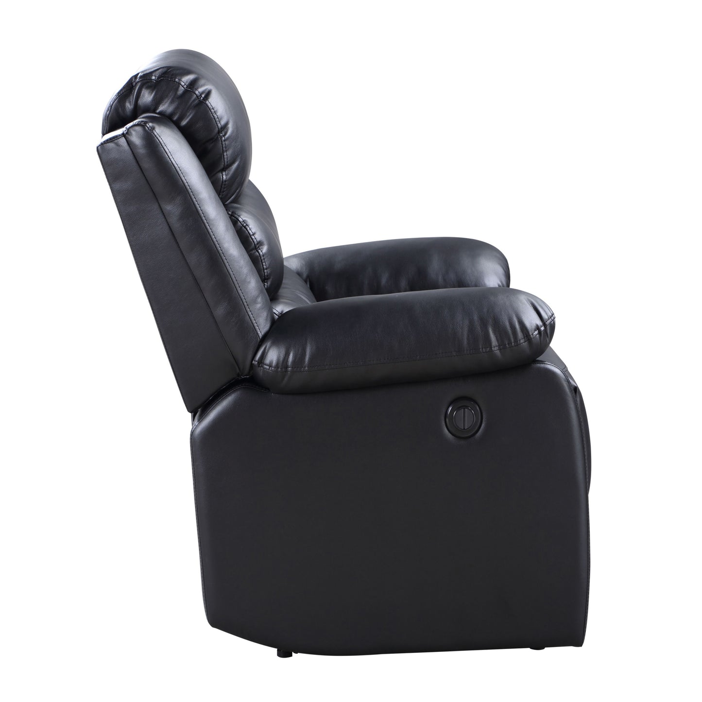 Kingston Power Recliner with Pillow Top Arms - Black