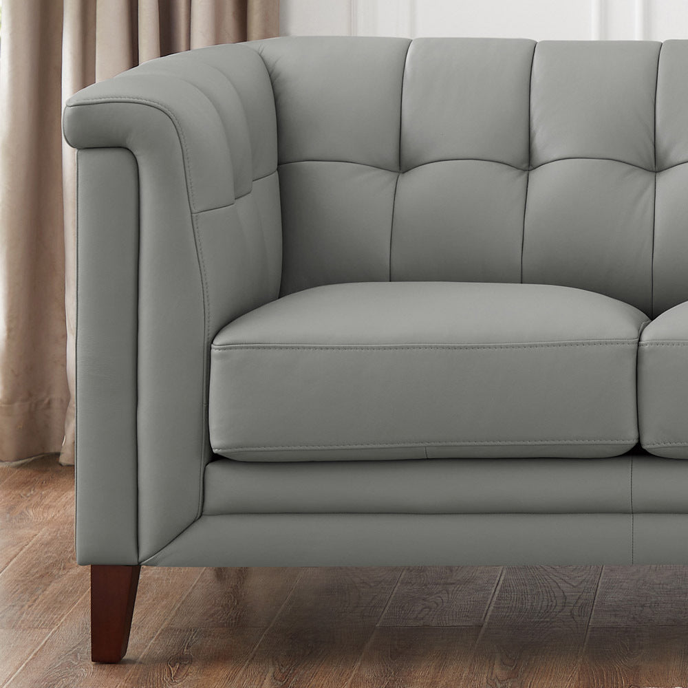 Arvo Leather Loveseat - Gray