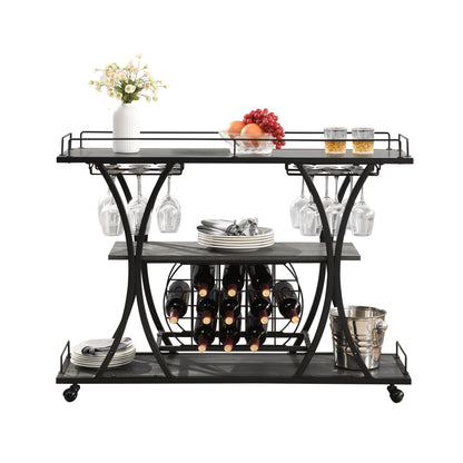 Sync Industrial Bar Cart  - Black & Gray