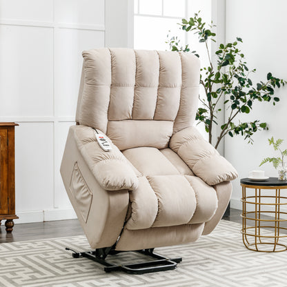 Parsons Power Recliner with Massage Function - Beige