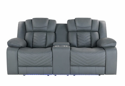 Raize Recliner Console Loveseat - Gray