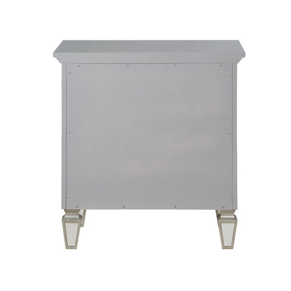 Varian Nightstand - Silver & Mirrored