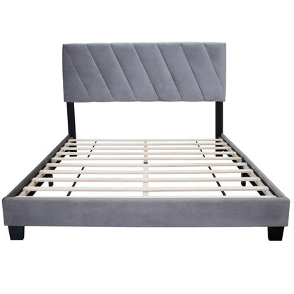 Merson Queen Size Platform Bed with Adjustable Height - Gray