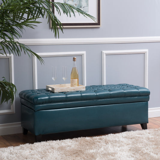 Juliana Storage Ottoman - Teal