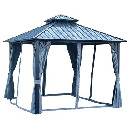 Afix 10 X 10 ft Permanent Hardtop Gazebo Canopy - Gray