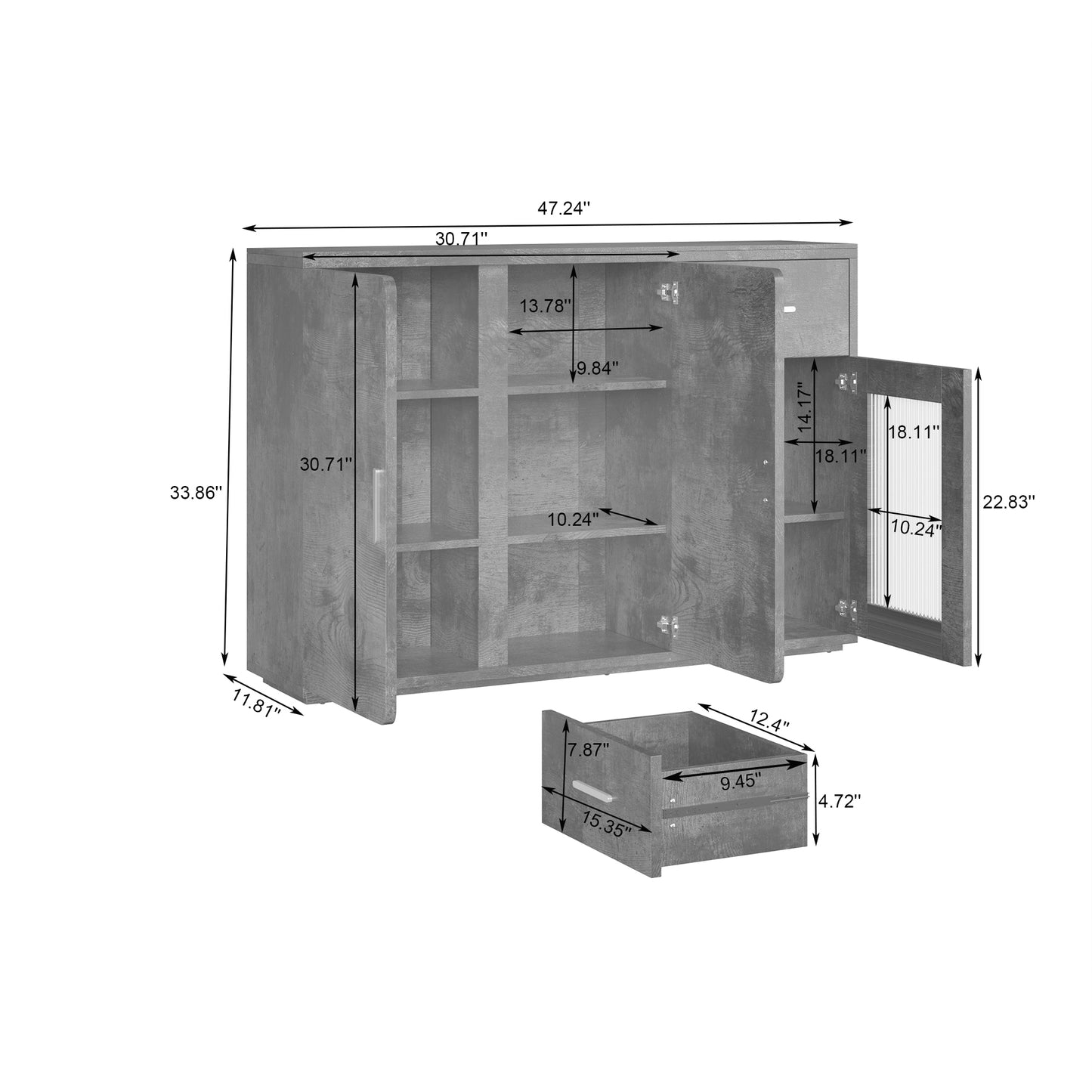 Vero Wood Accent Buffet Cabine - Brown