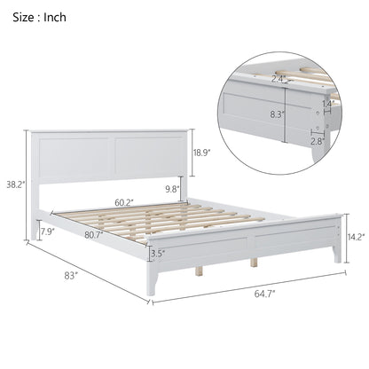 Miller Queen Size Platform Bed Frame - White