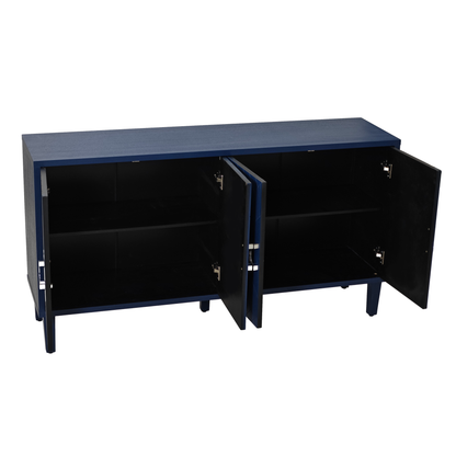 Doria Functional 4-Door Storage Cabinet - Navy Blue