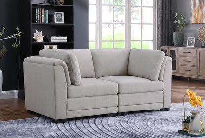 Kristin Fabric Loveseat - Light Gray