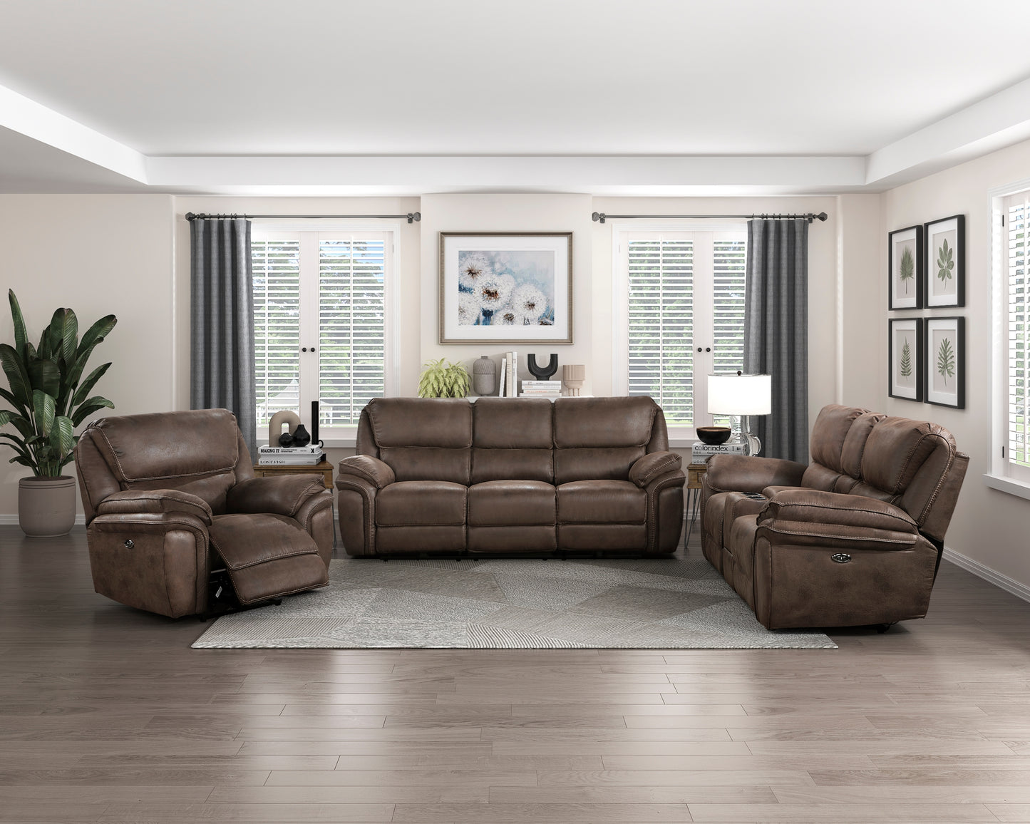 Rubio Power Reclining Loveseat - Brown