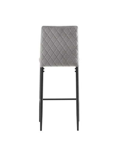 WilliamVelvet Bar Stool - Light Gray Set of 2