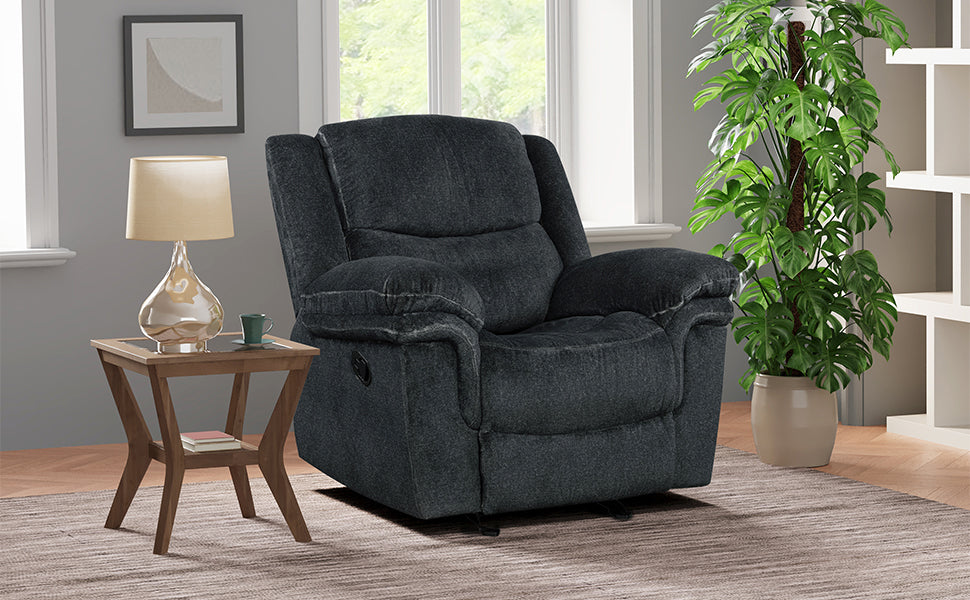 Venassa Manual Reclining Sofa - Dark Blue