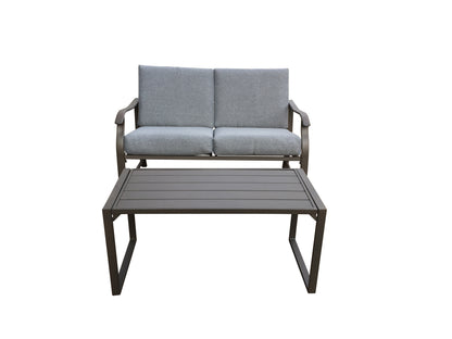 Francisco 2 Pc Outdoor Patio Loveseat Set - Gray