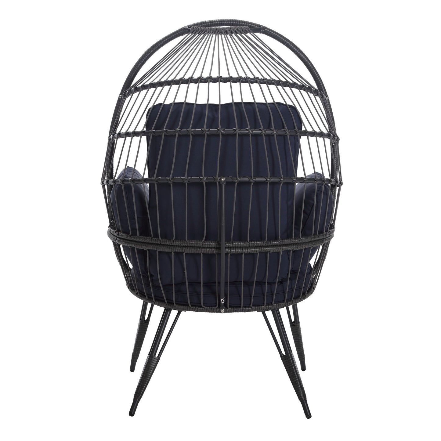 Mora Egg Wicker Outdoor Indoor Basket Chair - Navy